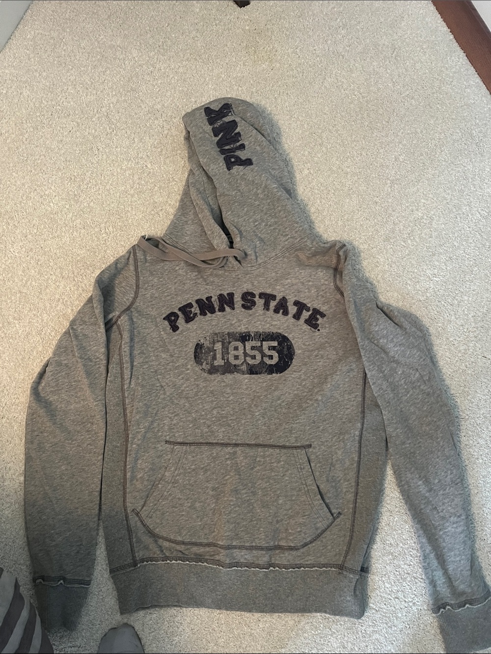 Gray Hooded Sweatshirt with 1855 Graphic